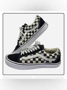 Vans Checkerboard Low-Top Sneakers - Black & Cream